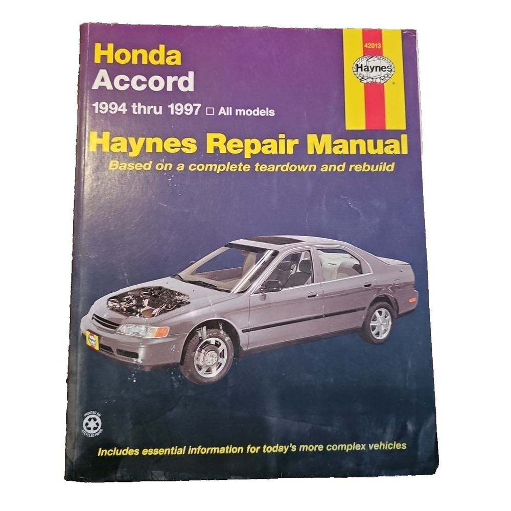 Haynes Repair Manual 42013 Honda Accord 1994-1997 All‎ Models Rebuild Automotive